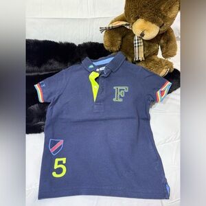 Mayoral Navy Polo with Neon and Rainbow Details